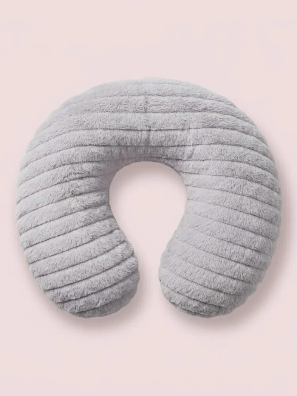[BOGO] NWT Grey Faux Fur Memory Foam Travel Neck Pillow